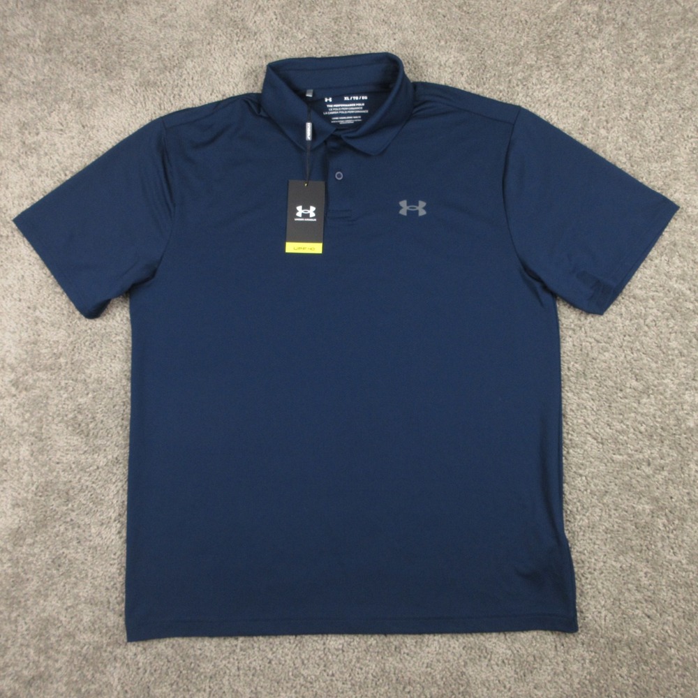 Under Armour Polo Shirt Mens XL Navy Performance 2.0 Golf UPF 40 Tennis NEW